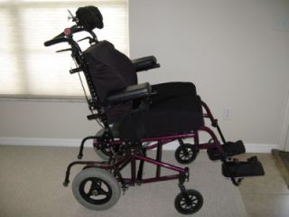 Quickie Adult Tilt in Space Transport Wheelchair Manual Chair w 