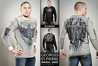 Affliction Georges St Pierre Forever Reversible UFC 124 Thermal Shirt 