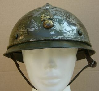 RARE WWI French Adrian M 1915 Serbian Army Trophy Helmet