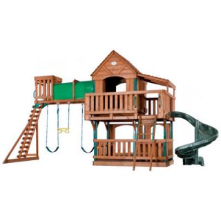 Adventure Playsets Woodridge Deluxe Kids Playground Swing Set with 