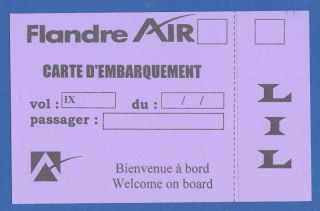 Flandre Air French Airlines Boarding Pass