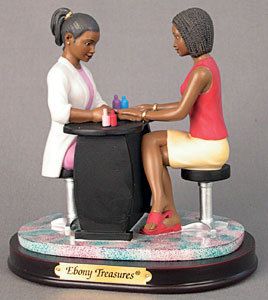 African American Figurine Hair Beauty Salon Jazzin Up The Nails 
