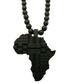   Africa Pendant Wooden Beads Africa Chain African Continent Necklace