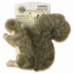 akc plush realistic squirrel squeaker dog toy large