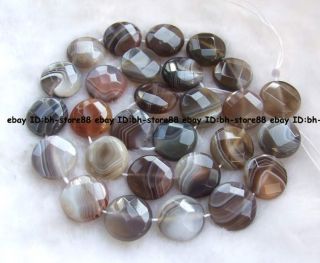 Natural Grey Botswana Agate Flat Roundel Cut Loose Beads 16 New 