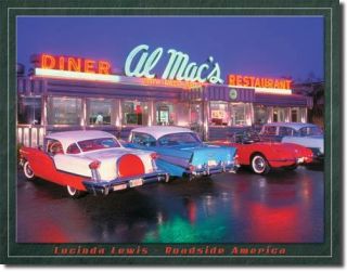 Vintage Tin Sign Lucinda Lewis Al Macs 1950s Diner