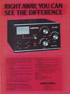 Ameritron Al 80 Linear Amplifier Original Print Ad