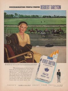 1950 Vintage Herbert Tareyton Cigarettes Mrs Rodman Wanamaker Print Ad 