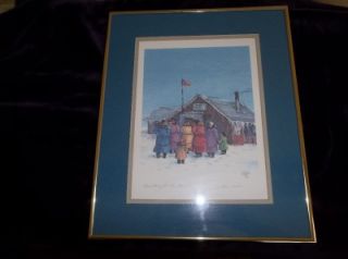 Alan Johnson Framed Signed Watercolor Waiting for The Mail in 