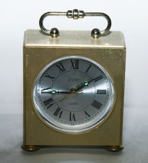 Vintage Brass Handel Linden Quartz Alarm Clock