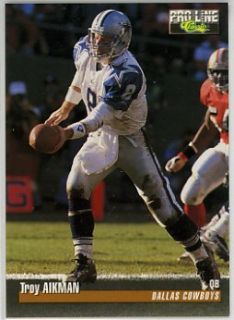 troy aikman cowboys 1995 pro line 254 set name action packed all 