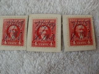 US Documentary Tax Revenue Stamps 1 & 4 Cents Albert Gallatin