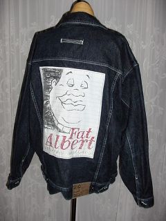   Fat Albert Blue Jeans Jacket Denim Platinum FUBU Mens L RARE