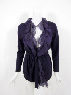 Philosophy Womens Purple Ruffled Sweater 40 $695 New