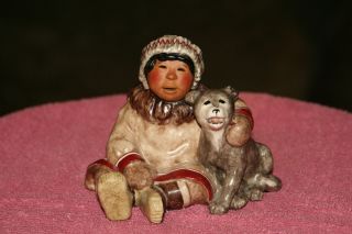 Alan Johnson Alaskan Eskimo Figurine Figure 1993 Jack Seekoo