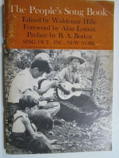   PEOPLES SONG BOOK EDITED BY WALDEMAR HILLE, FOREWORD BY ALAN LOMAX