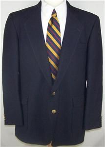 46L Reed St James Solid Navy Blue Gold 2 BTN Sport Coat Jacket Suit 