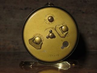 Gubelin 8 Day Shelf Alarm Clock 15 Jewels Swiss Made Brass Art Deco 