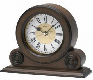Traditional Quartz Mantel Clock with Alarm by Seiko QXE026B