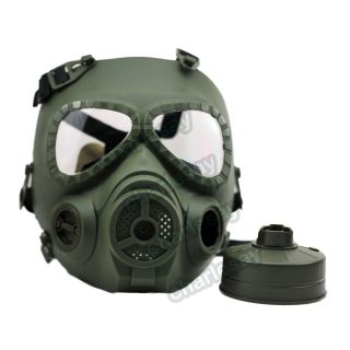 M04 Wargame Airsoft Dummy Green Gas Mask Protection Gear AEG GBB Fan 