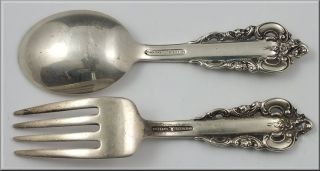 Wallace Grand Baroque Sterling Silver Childs Set / Fork Spoon