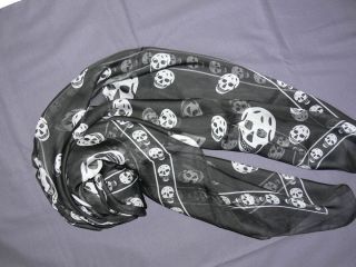 Alexander white skull black scarf cute stylish Mcqueen celebrity multi 