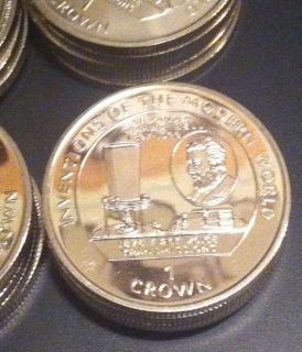 Isle of Man Roll of Crowns Alexander Graham Bell Lot of 20 Crown Proof 