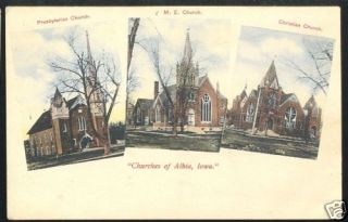 Albia Iowa IA Postcard Church Me Christian Presbyterian