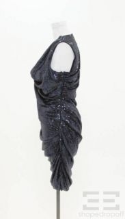 Alexander Wang Navy Sequin Draped Dress Size 4