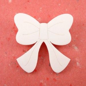 Pretti Vacant White Laser Cut Etched Bow Pin Brooch DIY