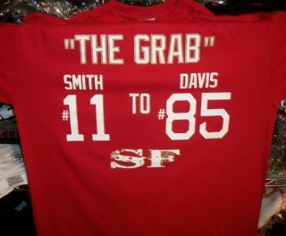   49ers T Shirt The Grab Catch III Alex Smith Vernon Davis Jersey