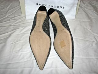 Alexa Chung Marc Jacobs Silver Glitter Pointed Toe Mouse Flats Size 39 