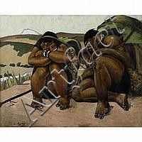 Ecuador Listed Artist Camilo Egas Oil Painting Cubist