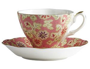 Royal Albert Peach Vintage Floral Teacup and Saucer New