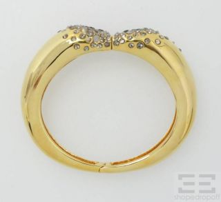 Alexis Bittar Gold, Crystal Embellished Hinged Bangle Bracelet