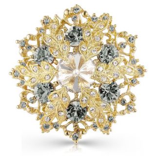 Beautiful White Swarovski Elements Crystal Xmas Snowflake Brooch 