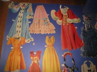 Vintage Alice Faye Paper Doll set 33 Pieces Movie star 4E