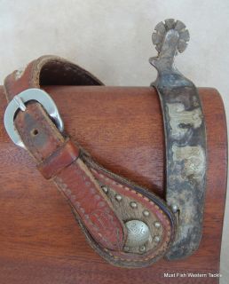   Handmade Silver Mounted Spur Marked Alderson with Hair on Strap