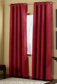 Panels Red Grommet Micro Suede Curtain Window Covering Drapes 54x84 