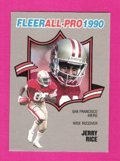 1990 Fleer Football Jerry Rice 2 All Pro 49ers HOF