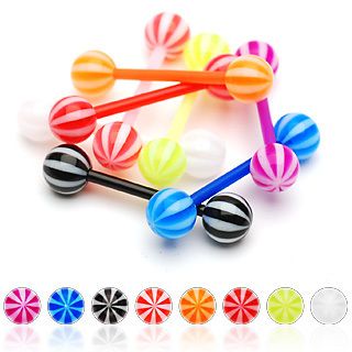 Lot Flex Candy Barbell Tongue Rings Piercing Jewelry