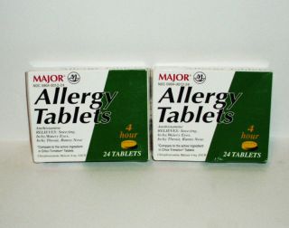 Major Allergy Tabs Releives Itchy Eyes Throat 48 Tablet