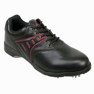   Leather Golf Shoes MENS ALL BLACK 1 Year Waterproof Warranty NEW