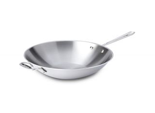 All Clad Tri Ply Stainless Steel 14 inch Open Stir Fry Pan