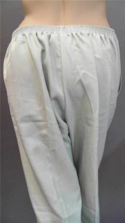 Alfred Dunner Plus 18W Stretch Casual Straight Pants Mint Green Solid 