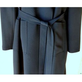   Blue Pant Suit Long Lab Coat Linda Allard Ellen Tracy Size 12 L