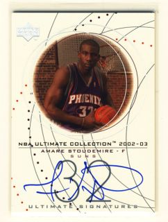 Amare Stoudemire 02 03 UD Ultimate Collection Signatures Auto