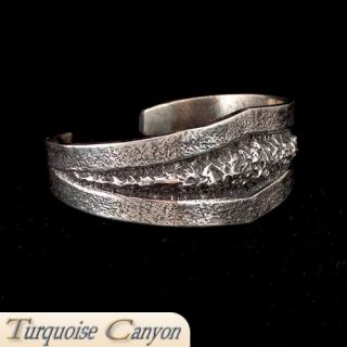   American Silver Tufa Cast Bracelet by Ernie Alviso SKU 224937