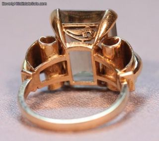 Vintage 18K Yellow Gold Amber Topaz Ring