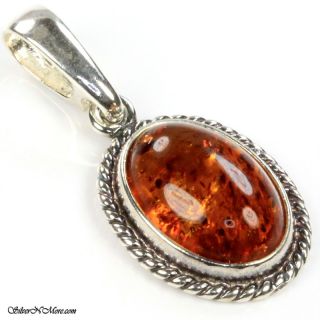 oval amber pendant 925 silver jewelry 6am123  weight 2 